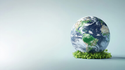Fototapeta premium World Environment Day -Earth covered in greenery and plants,