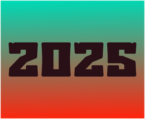 Happy New Year 2025 Abstract Typography Numbers Design Vector Illustration