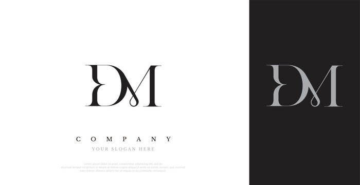 Initial DM Logo Design Vector 