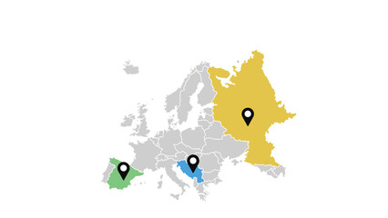 Europe map infographic presentation layout fully editable. 
