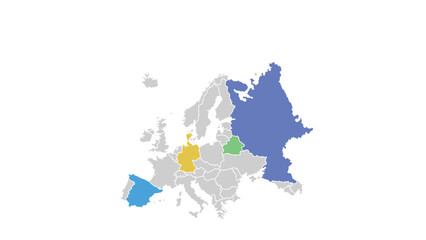 Europe map infographic presentation layout fully editable. 