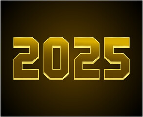 Happy New Year 2025 Abstract Brown Realistic Typography Numbers Design Vector Illustration