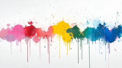 Fototapeta premium stains with a watercolor look, of grunge, splash of grunge in rainbow hues, eruption of color, Paint smudges, Ink smears, vibrant splatter, Drops of watercolour