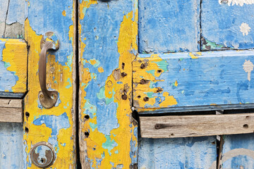 Close up Old Wooden Door Background.