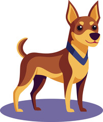 A Catton dog standing flat  illustration on transparent background.