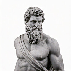 Obraz premium Sculpture Greek god zeus isolated on white background studio shot