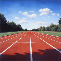Athletic track field