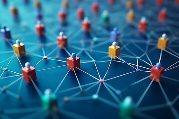 Abstract Blue Network Design - Business Collaboration