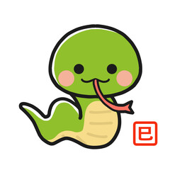 巳年の年賀状素材　へび