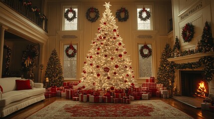 room full of christmas tree fireplace christmas decorations