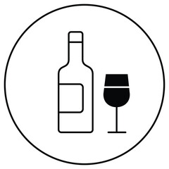 Prohibited Wine Glass Drinking Icon Design