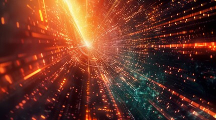 Obraz premium Abstract orange light streaks with motion effect