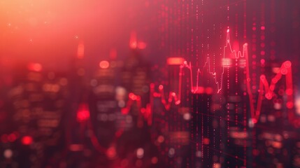 Red stock market chart