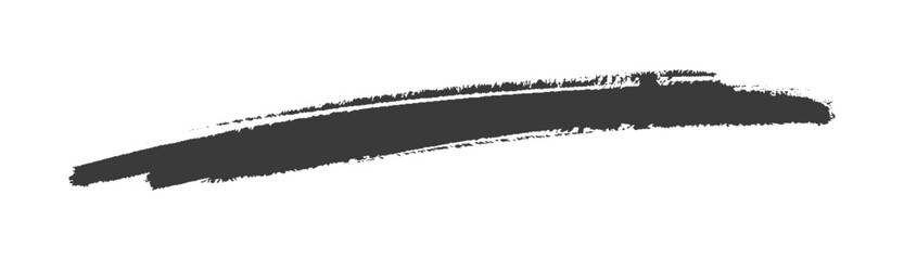 少し右肩上がりのラフな手書きの黒い線 - ブラシで書いたラインのシンプルなデザイン素材