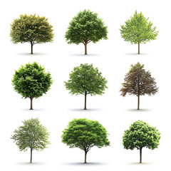 Fototapeta premium High definition collection tree isolated on a white background