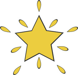 Stylized Star Graphic with Yellow Accents. Star icon illustration vector.