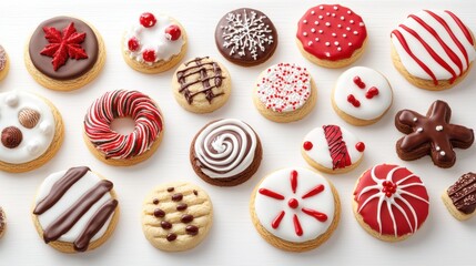 Obraz premium Festive Christmas Cookies: Delicious and Decorated Treats