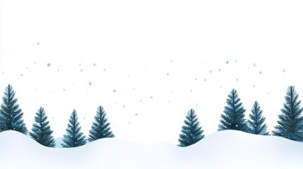 Fototapeta premium Artistic Christmas Holiday Card with Snowy Landscape