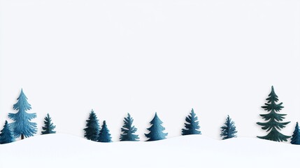 Artistic Christmas Holiday Card with Winter Landscape