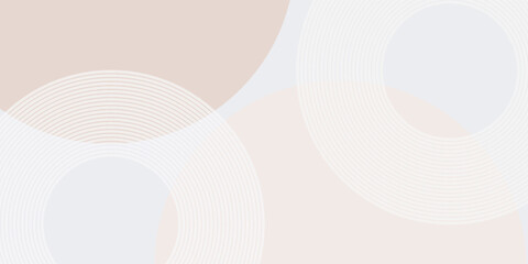 White geometric abstract background overlap layer on bright space with lines effect decoration. Modern graphic design element circles style concept for banner.