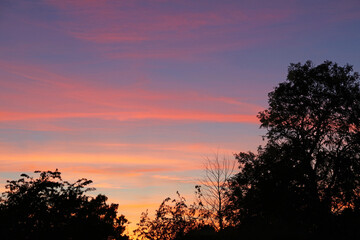 Fototapeta premium View of an Autumn sunset, Suffolk England 