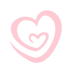 Flat Vector Love Heart, Minimalist Heart, Romantic Valentine’s Day Decoration