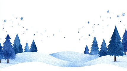 Artistic Winter Holiday Card Design with Snowy Landscape