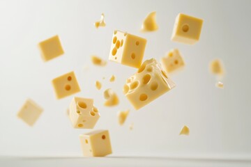 Floating Cubes of Swiss Cheese with Holes
