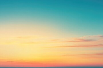 Fototapeta premium Summer beach background with clean blue and yellow sunset sky.