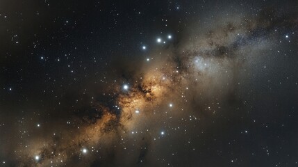 Obraz premium Stunning and captivating Ophiuchus constellation in the night sky. This image offers a magical perspective on nature, astrology, and astronomy, with ample copy space.