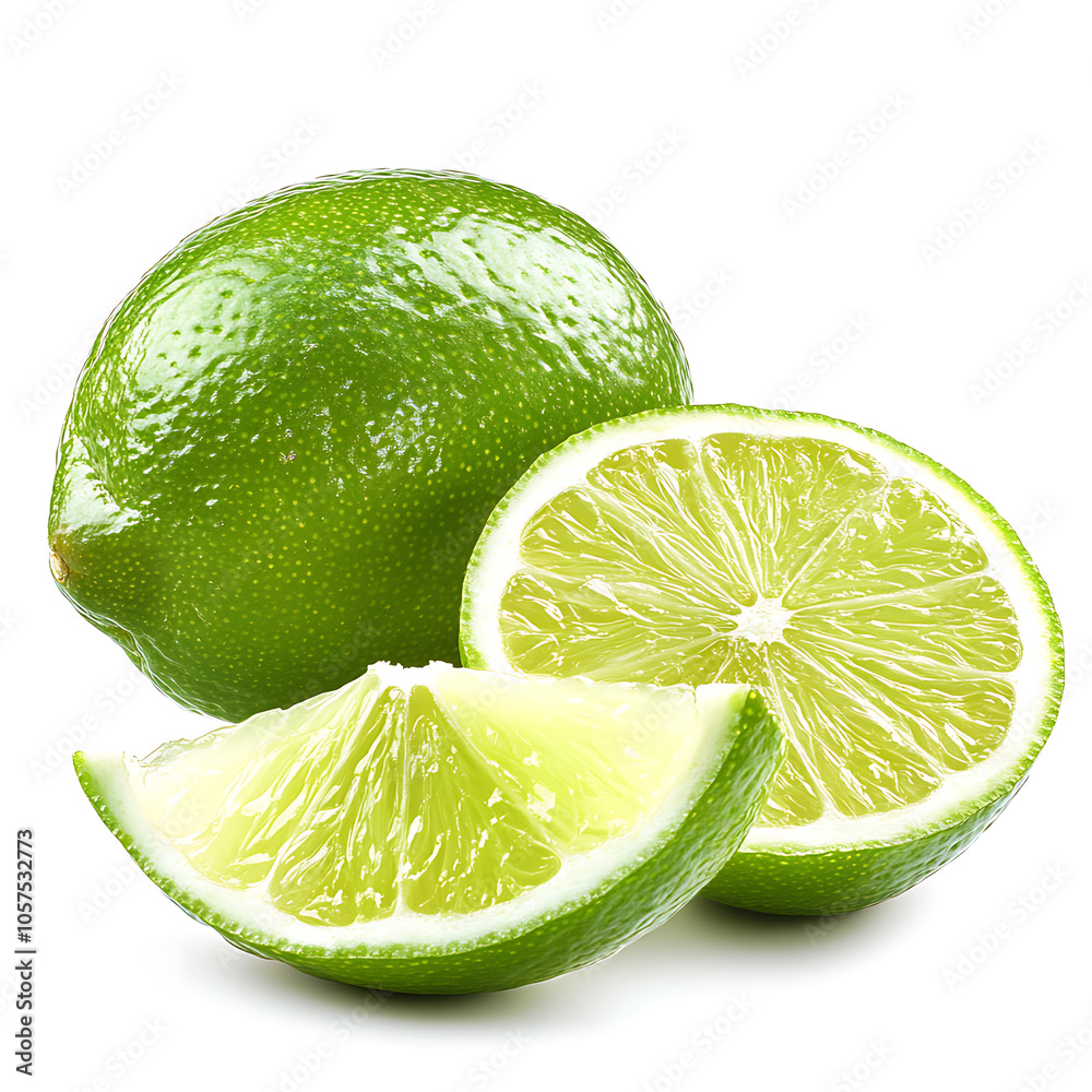 Poster lime with section on a white background