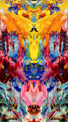 Abstract background art . Ethnic pattern. Mixtures of oil paint. Trendy hand painting canvas. Wall decor and Wall art prints Idea. 3D Texture. Art object