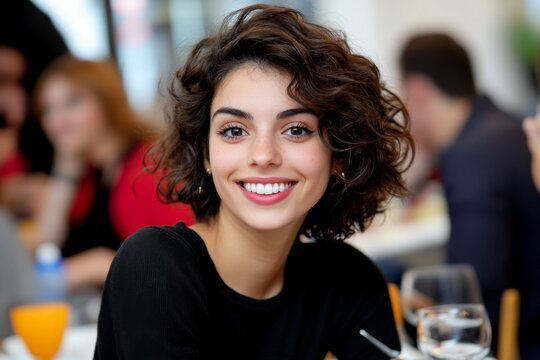 Person flashing a playful smile after a compliment, with an amused, confident expression that captures the joy of connection, symbolizing warmth and appreciation