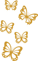 Butterfly Swarm Silhouette