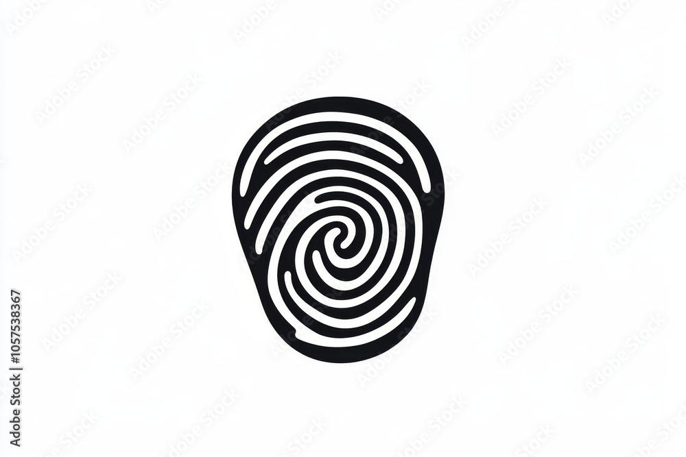Aufkleber Simple outline of a fingerprint, symbolizing investigation and the identity of a suspect in a clean design, symbolizing mystery and focus