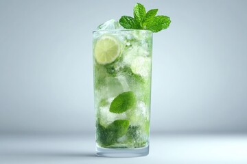 mojito  mojito  Fresh mojito cocktail isolated on white background.