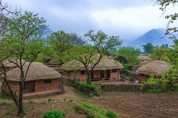 Autumn scenery of Nakanupseong Folk Village in Suncheon, South Jeolla Province, South Korea