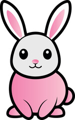 Happy Bunny, Rabit template vector art illustration