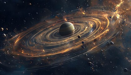 Obraz premium Formation of a Planetary System