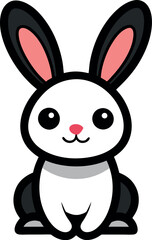 Happy Bunny, Rabit template vector art illustration