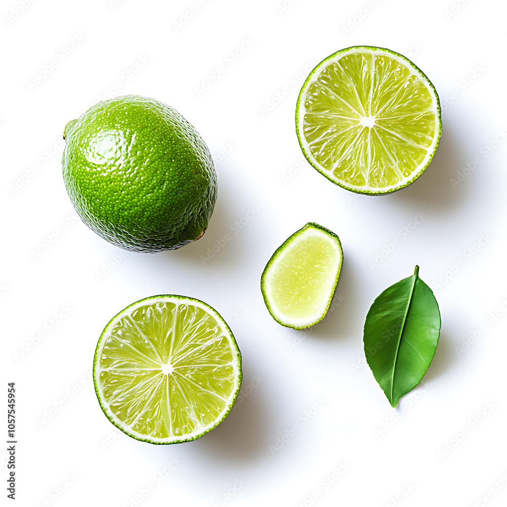 Poster lime with section on a white background