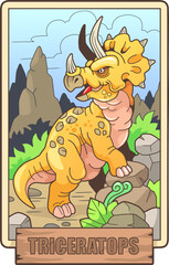 giant prehistoric herbivore dinosaur triceratops