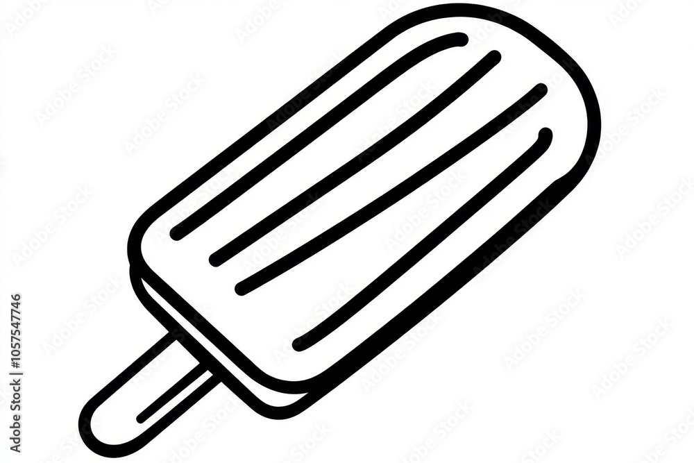 Leinwandbilder clean outline of a melting popsicle in a minimalist style, capturing the carefree essence of summer 