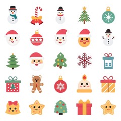 Christmas Ornaments with Santa Claus, Reindeer, and Snowman element collection 