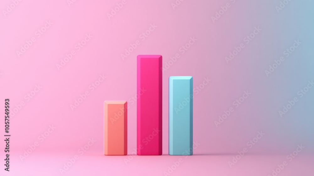 Poster colorful bar graph representing data trends in a modern business environment