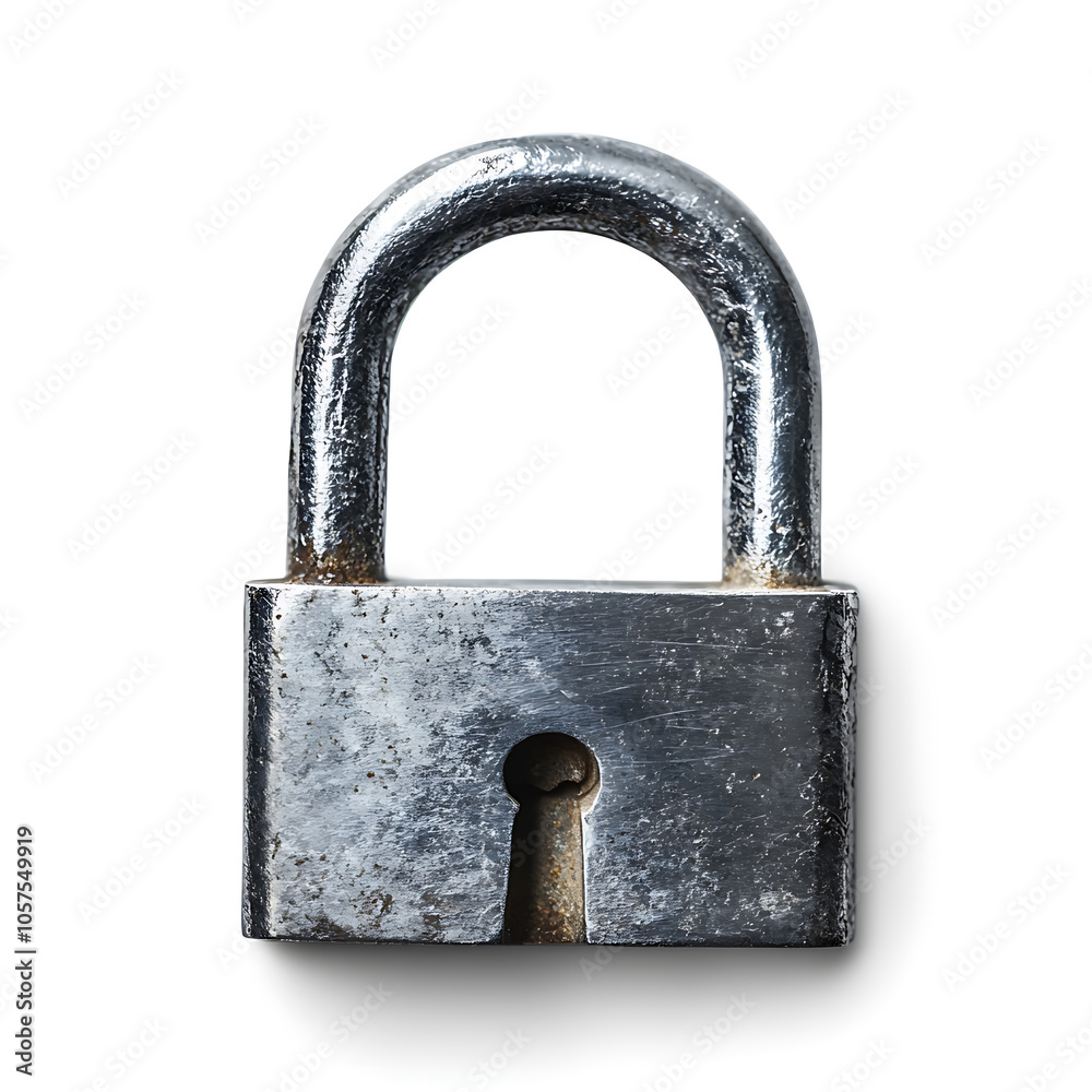 Poster padlock isolated on white background lockdown concept