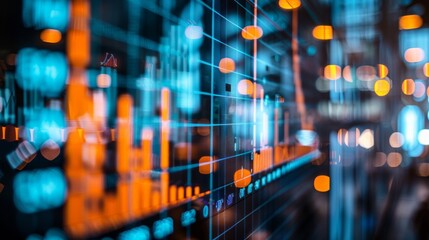 Digital Financial Data and Market Charts Overlay