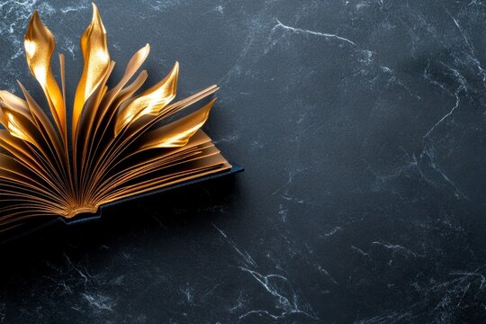 Flat 2D depiction of a law book open on a table, with clean, bold lines representing knowledge and order on a white background, symbolizing simplicity and wisdom