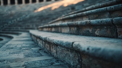 Weathered Stone Seats in an Empty Outdoor Setting