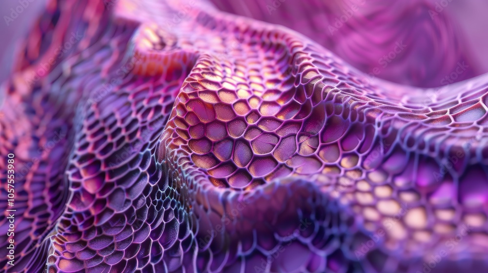 Poster 3D rendering of intricate skin layer microstructure Close-up photo with clean background